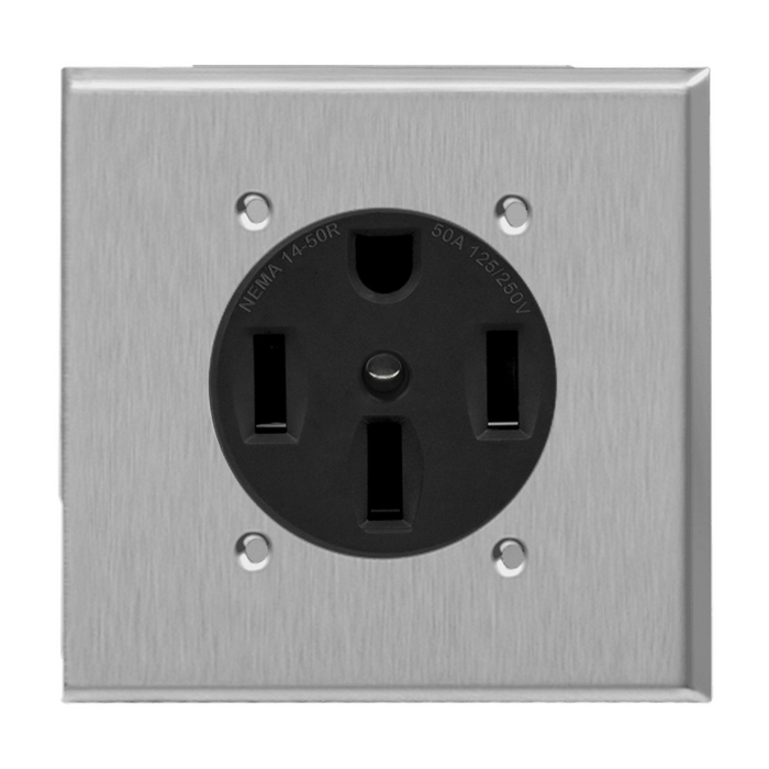 Enerlites Power Outlet Receptacle Two-Gang Metal Wall Plate