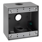Enerlites 3/4 in. 2-Gang 3-Holes Weatherproof Box