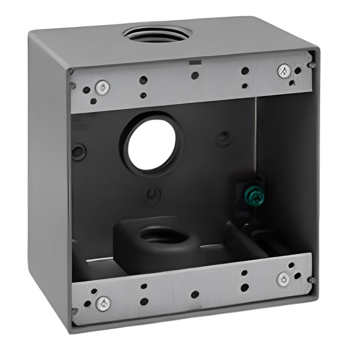Enerlites 3/4 in. 2-Gang 3-Holes Weatherproof Box