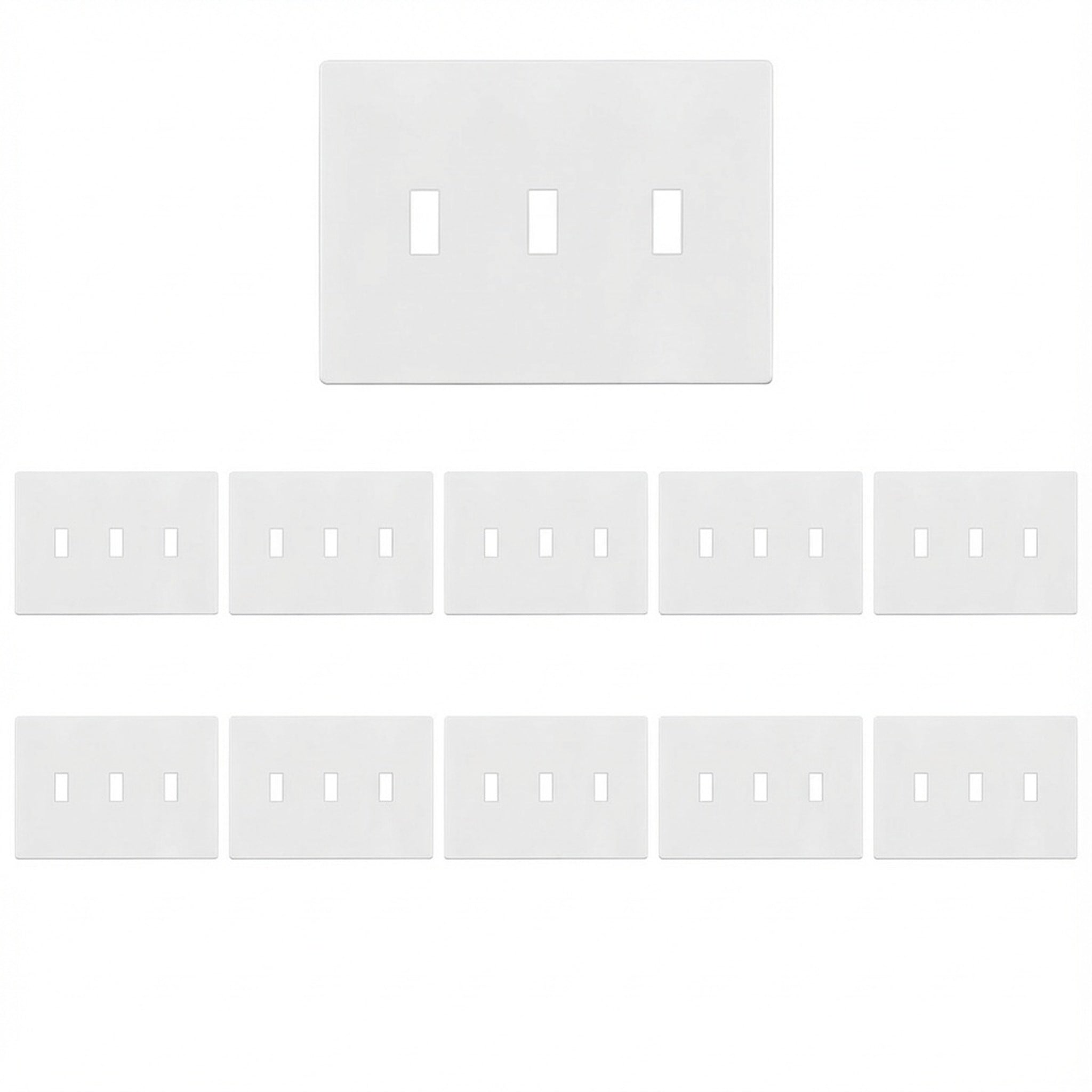 Enerlites Screwless Toggle 3-Gang Wall Plate