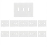 Enerlites Screwless Toggle 3-Gang Wall Plate