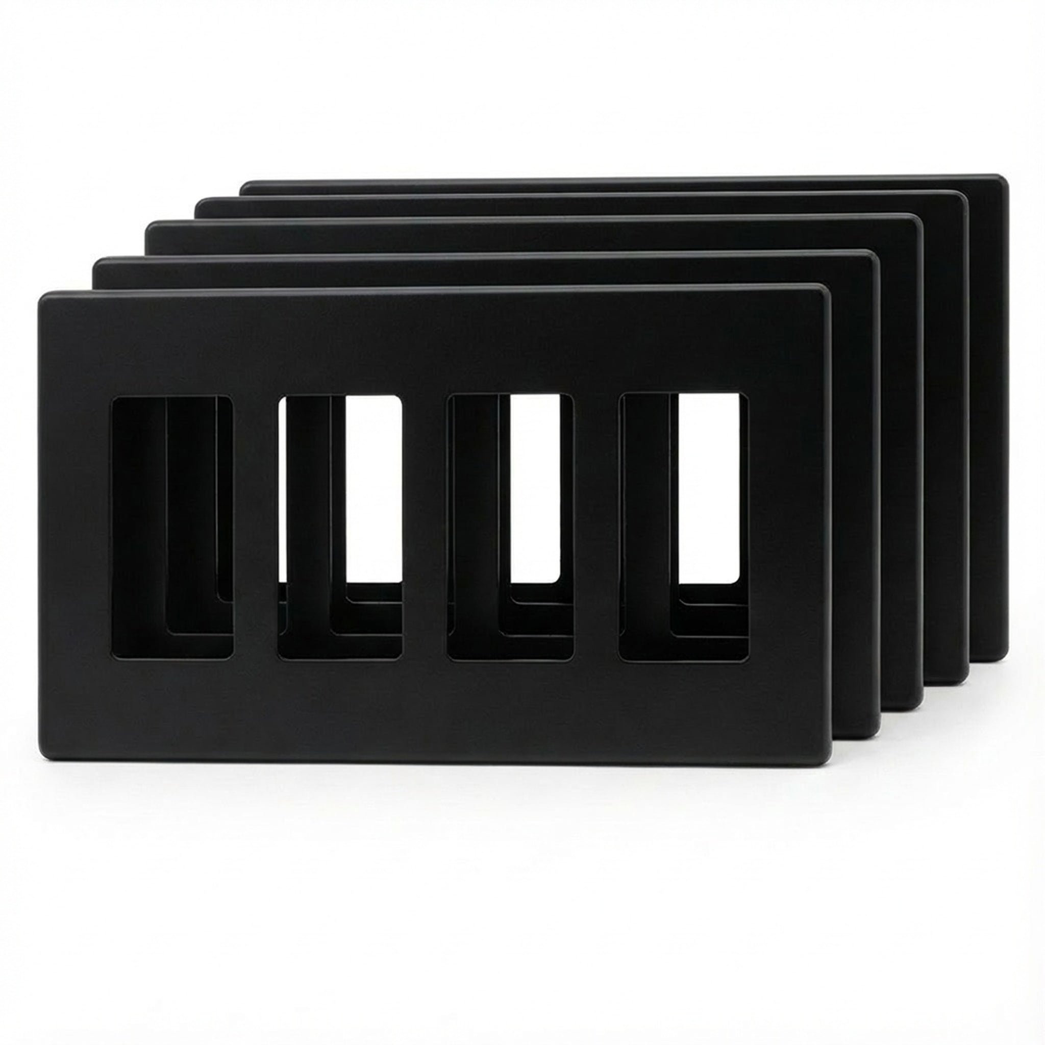 Enerlites Antimicrobial Screwless Decorator/GFCI Four-Gang Wall Plate Mid-Size