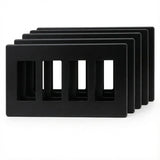 Enerlites Antimicrobial Screwless Decorator/GFCI Four-Gang Wall Plate Mid-Size