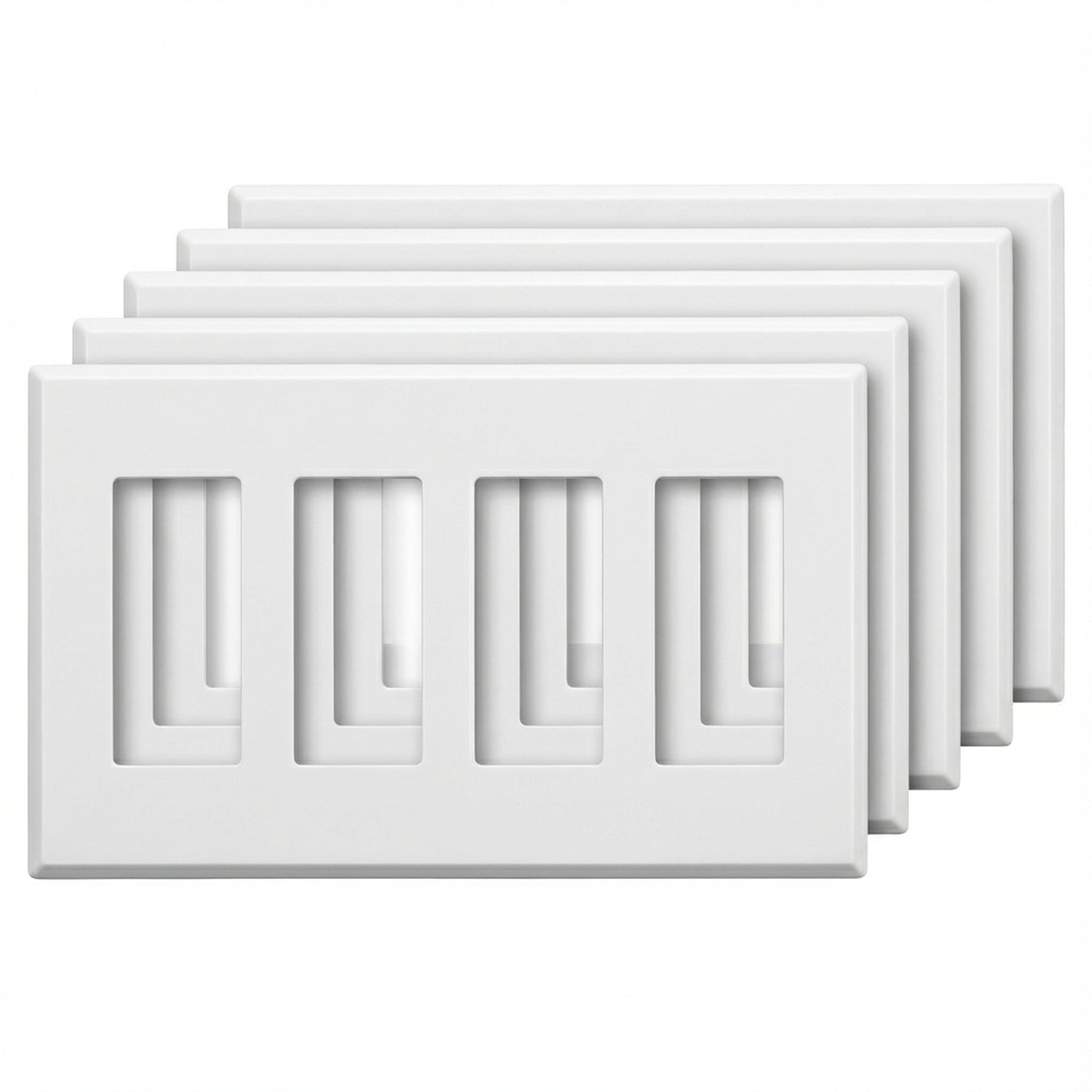 Enerlites Antimicrobial Screwless Decorator/GFCI Four-Gang Wall Plate Mid-Size