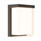 Short black rectangular wall light isolated warm-light perspective