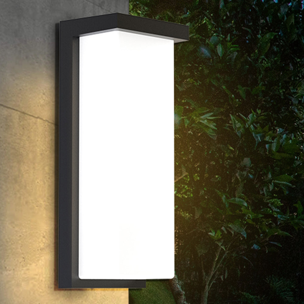 Tall black rectangular wall light outdoor application