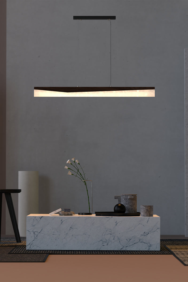 Walnut trough-profile pendant front application view