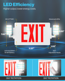 2 Head LED Exit Sign (Red)