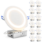 Recessed LED Lighting, 6 Inch, Slim Eclipse, Selectable CCT, 900 Lumens