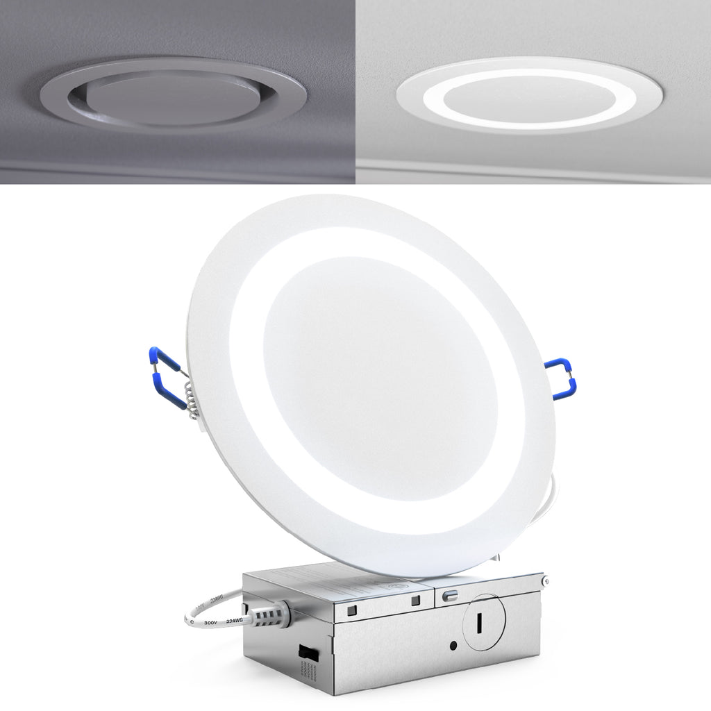The LED Eclipse Downlight features advanced edge-lit technology for uniform, glare-free illumination across any surface.