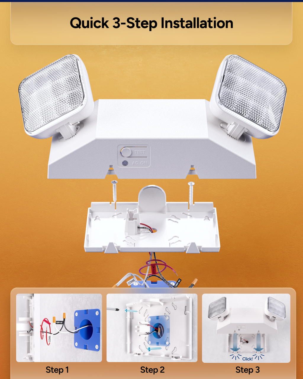 2 Head LED Emergency Light