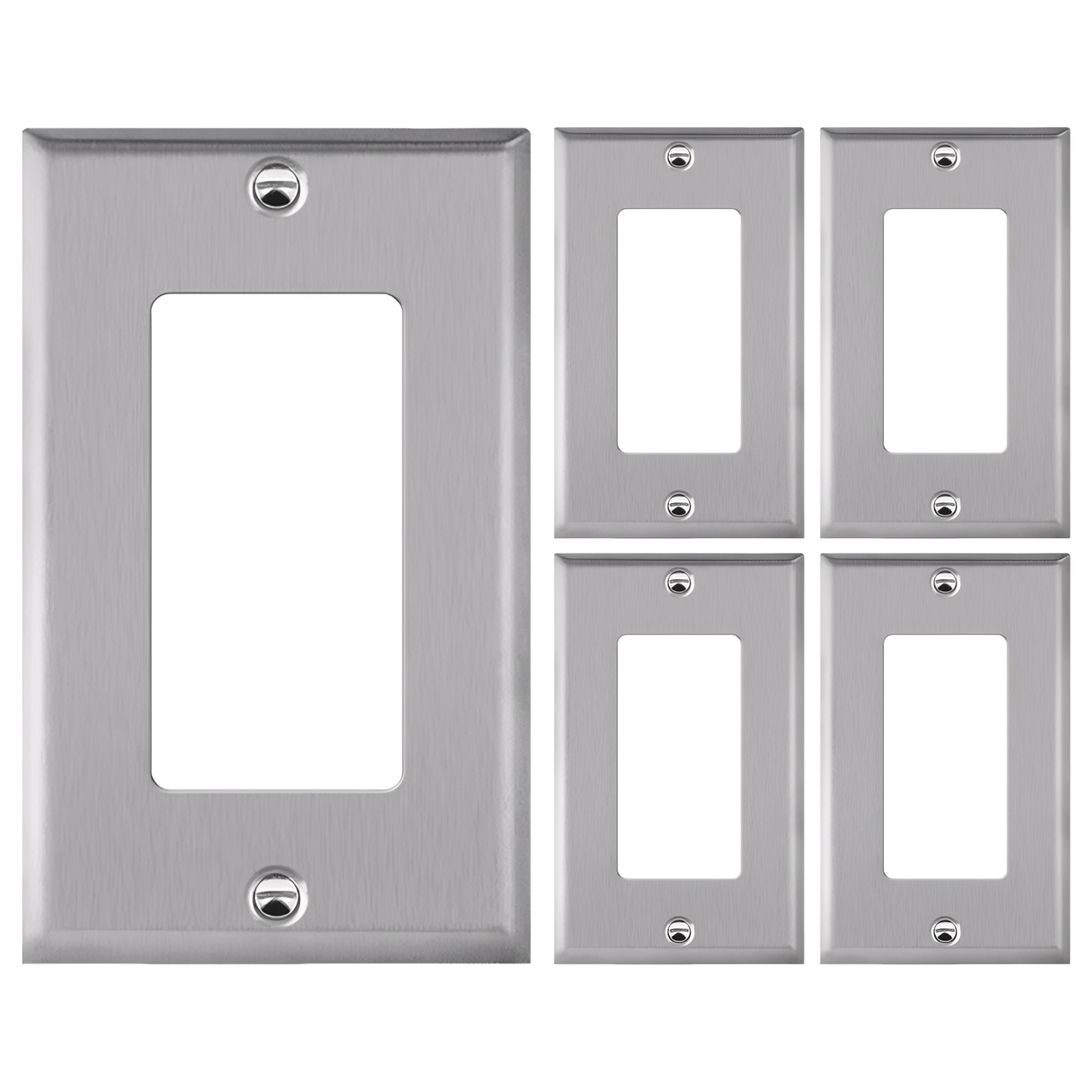Enerlites Antimicrobial Decorator/GFCI One-Gang Metal Wall Plate, Mid-Size