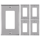 Enerlites Antimicrobial Decorator/GFCI One-Gang Metal Wall Plate, Mid-Size
