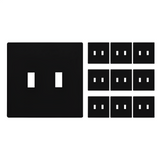 Enerlites Antimicrobial Screwless Toggle Two-Gang Wall Plate