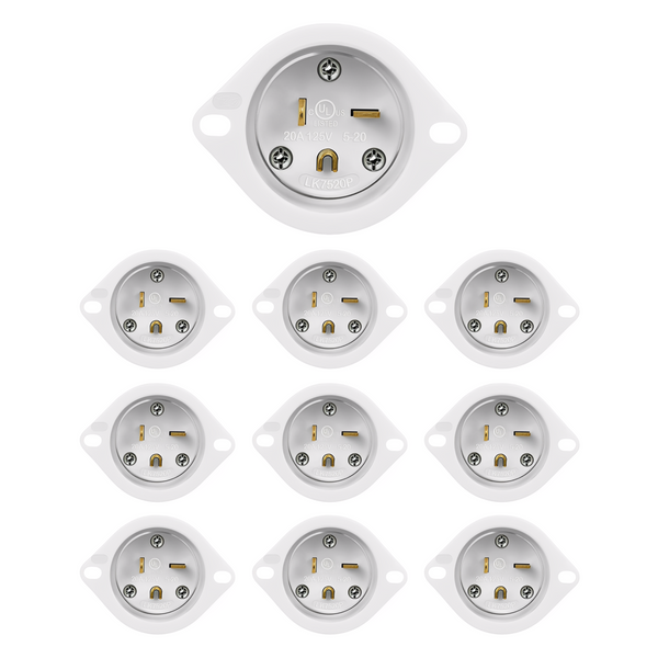 Enerlites Straight Blade Flanged Inlet, 20A, 5-20PFI – Sunco Lighting