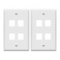 Enerlites Multimedia Face Plates 4-Port 1-Gang Keystone