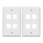 Enerlites Multimedia Face Plates 4-Port 1-Gang Keystone