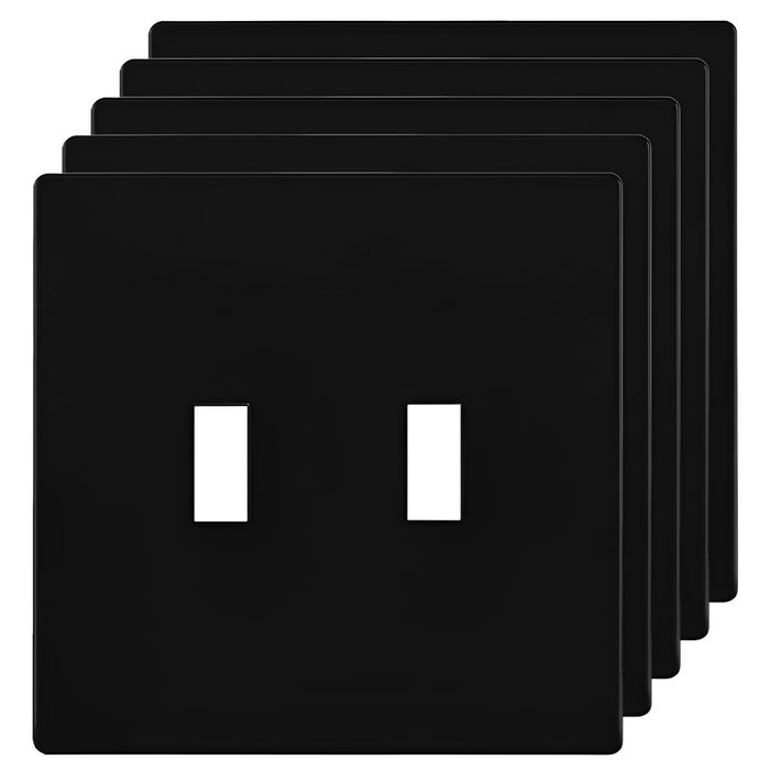 Enerlites Antimicrobial Screwless Toggle Two-Gang Wall Plate