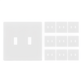 Enerlites Antimicrobial Screwless Toggle Two-Gang Wall Plate