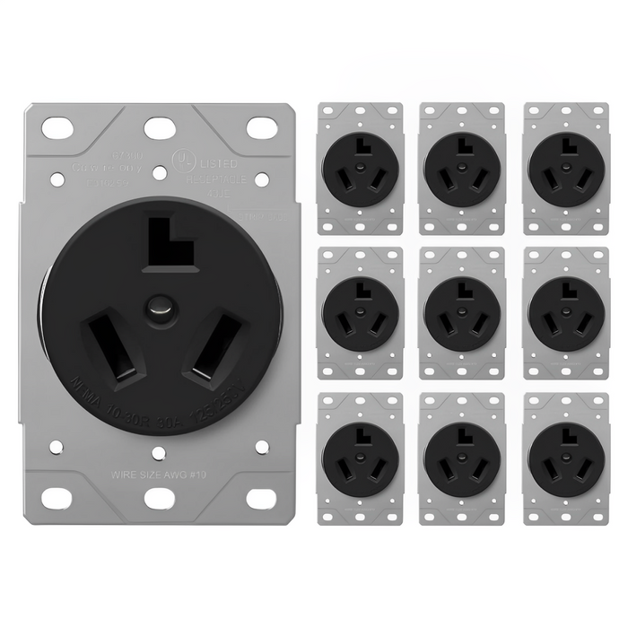 Enerlites Industrial Grade Flush Mount Receptacle, 30A, 10-30R