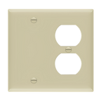 Enerlites Combination Two-Gang Wall Plate – Blank and Duplex Receptacle