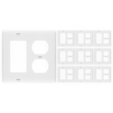 Enerlites Combination Two-Gang Wall Plate – Duplex Receptacle and Decorator/GFCI