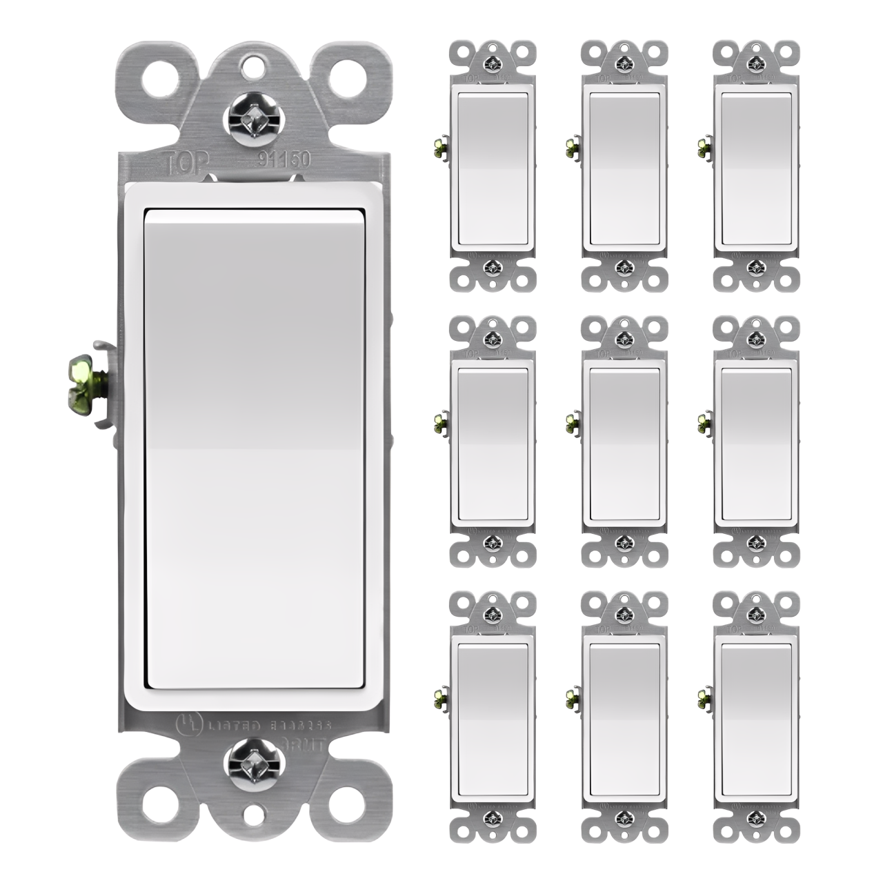 Enerlites Residential Grade Decorator Switch, Single Pole
