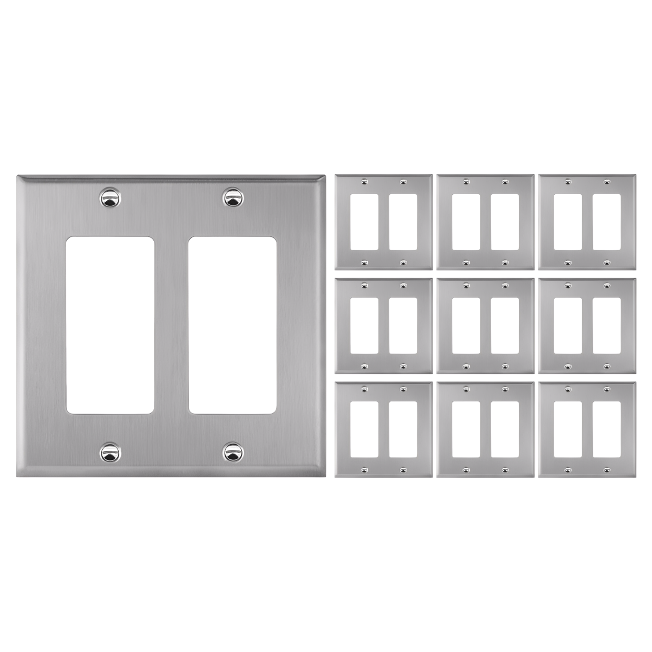 Enerlites Decorator/GFCI Two-Gang Metal Wall Plate