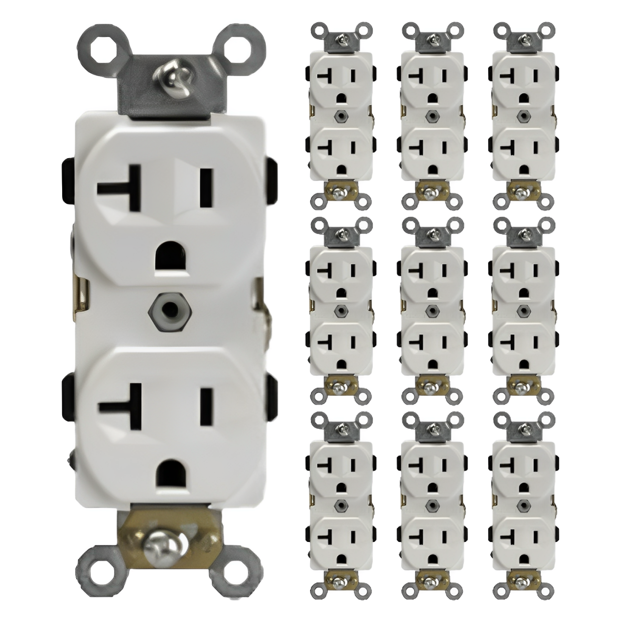 Enerlites Industrial Grade Heavy Duty 20A Duplex Receptacle, 5-20R