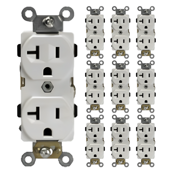 Enerlites Industrial Grade Heavy Duty 20A Duplex Receptacle, 5-20R