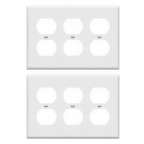 Enerlites Duplex Receptacle Three-Gang Wall Plate