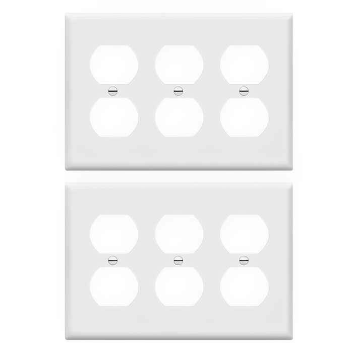 Enerlites Duplex Receptacle Three-Gang Wall Plate