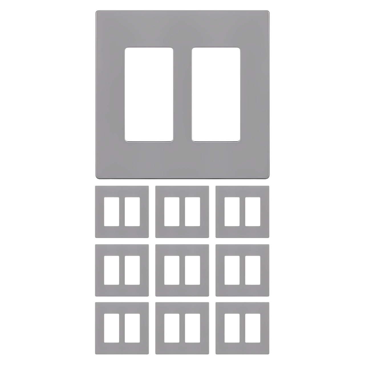 Enerlites Screwless Decorator/GFCI Two-Gang Wall Plate