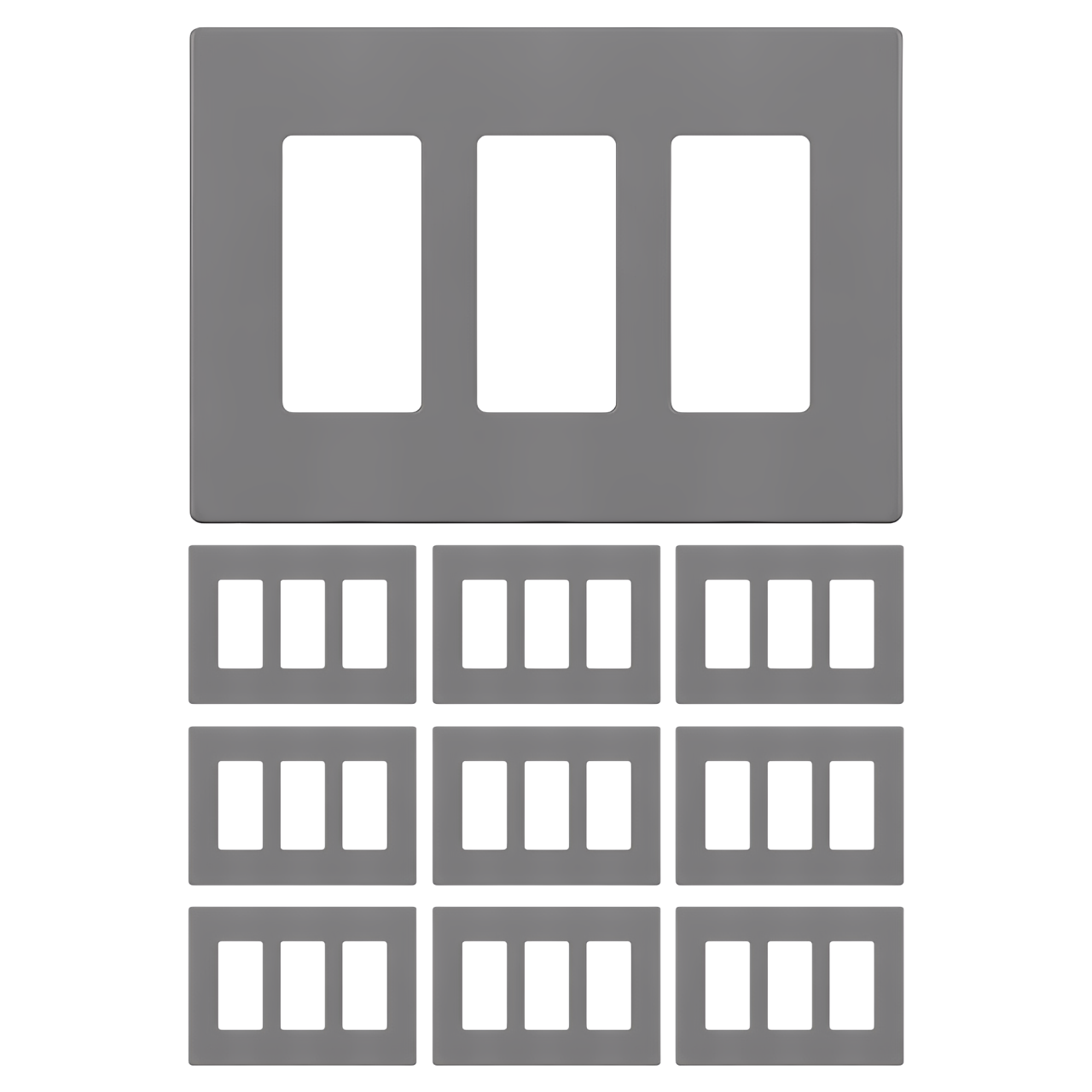Enerlites Screwless Decorator/GFCI Three-Gang Wall Plate Mid-Size