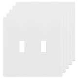 Enerlites Antimicrobial Screwless Toggle Two-Gang Wall Plate