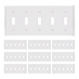 Enerlites Toggle Switch Five-Gang Wall Plate, Mid-Size
