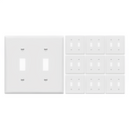 Enerlites Toggle Switch Two-Gang Wall Plate