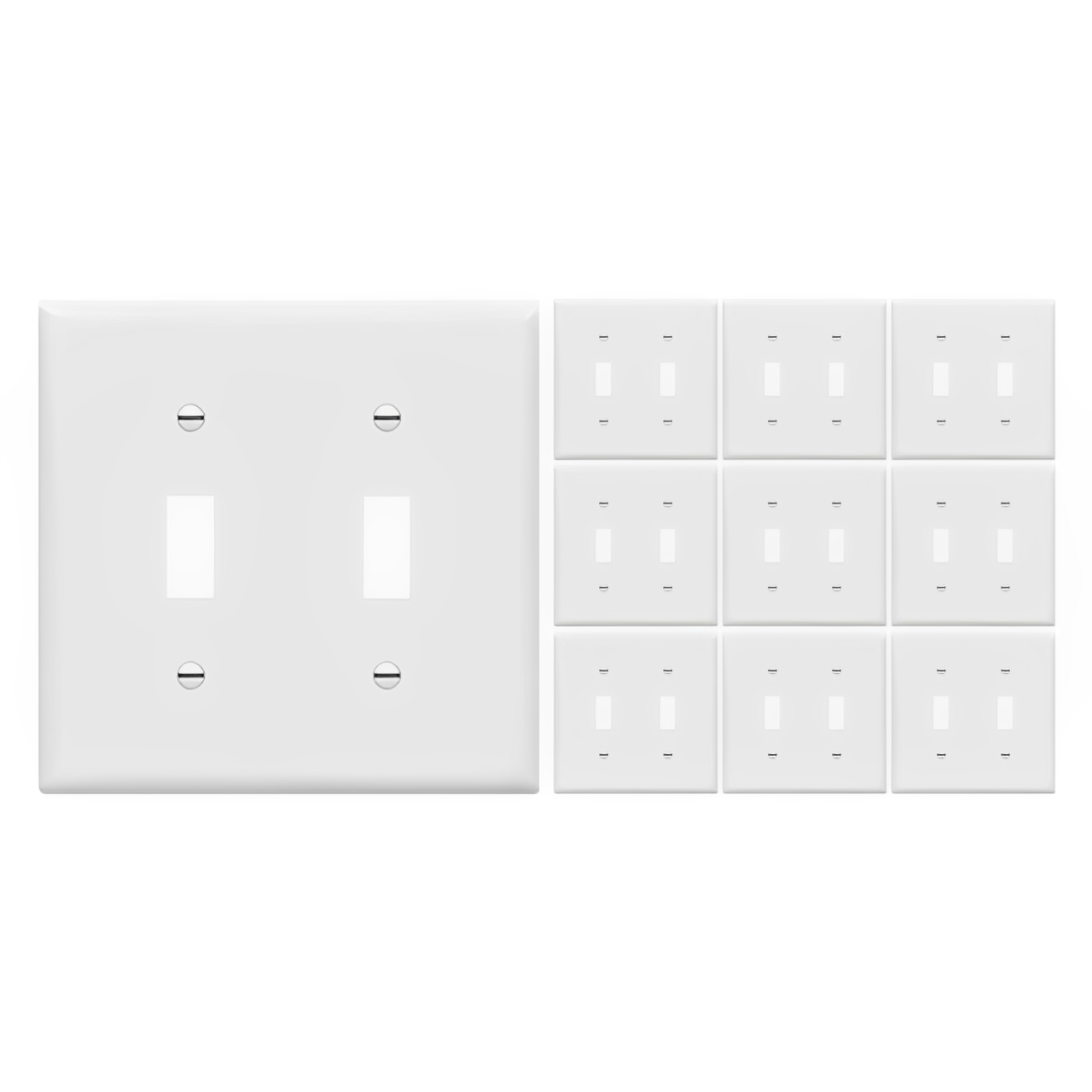 Enerlites Toggle Switch Two-Gang Wall Plate
