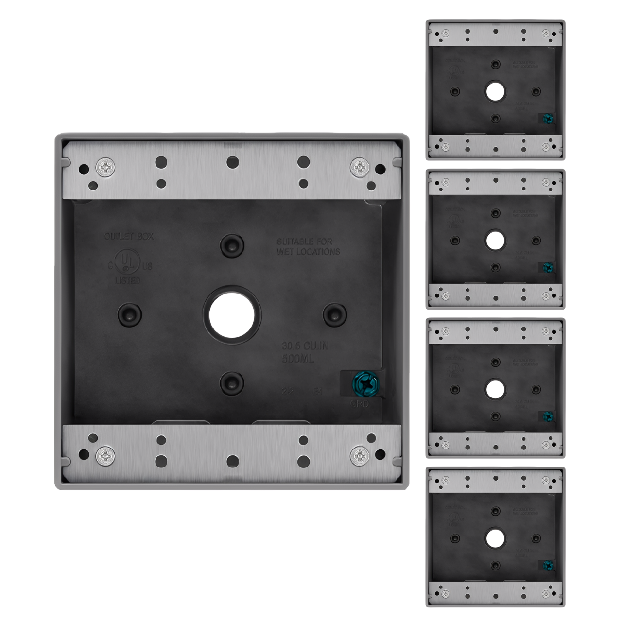 Enerlites 1/2 in. 2-Gang 5-Holes Weatherproof Box