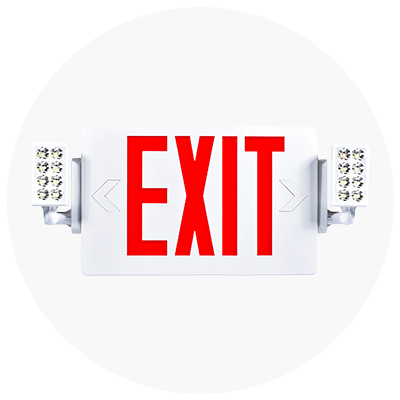 Emergency lights and exit signs