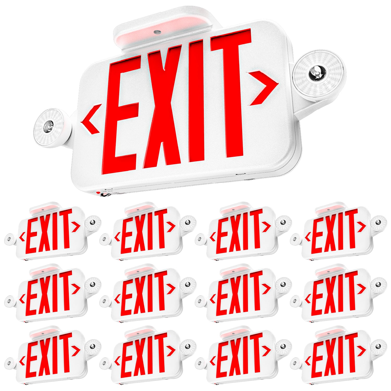2 Round Head LED Exit Sign (Red)