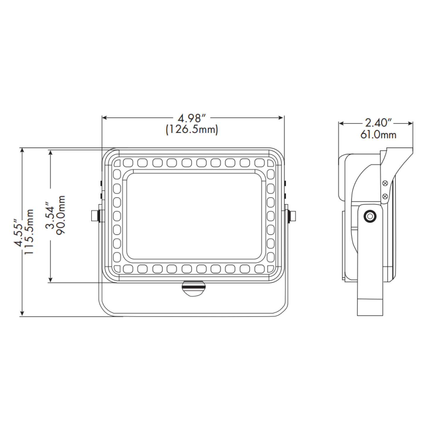 LED Flood Light, Knuckle Mount, Bronze, 25W, 2700 Lumens