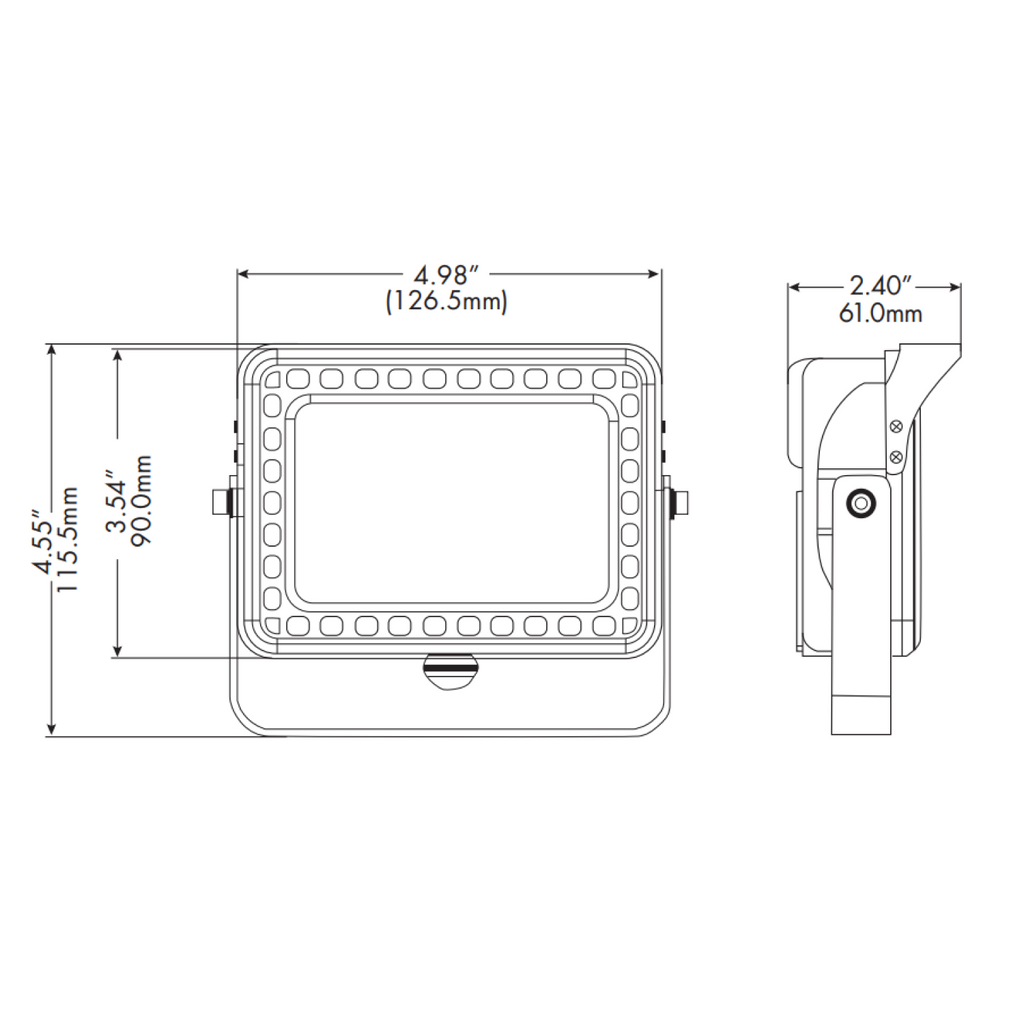 LED Flood Light, Knuckle Mount, Bronze, 15W, 1600 Lumens