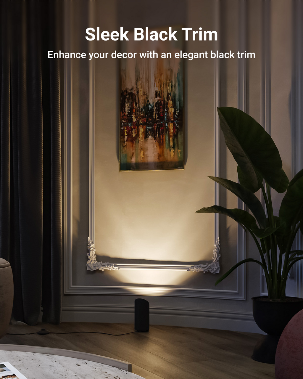 The sleek black style of the spotlight brings out a minimal but elegant touch to your space.