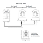 Wiring Harness for Single-End, Non-Shunted Tombstones, T8/T12 Socket