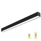 4ft LED Linear Pendant Up/Down Light, 50W/40W/30W, Black, Selectable Wattage & CCT, 5700 Lumens