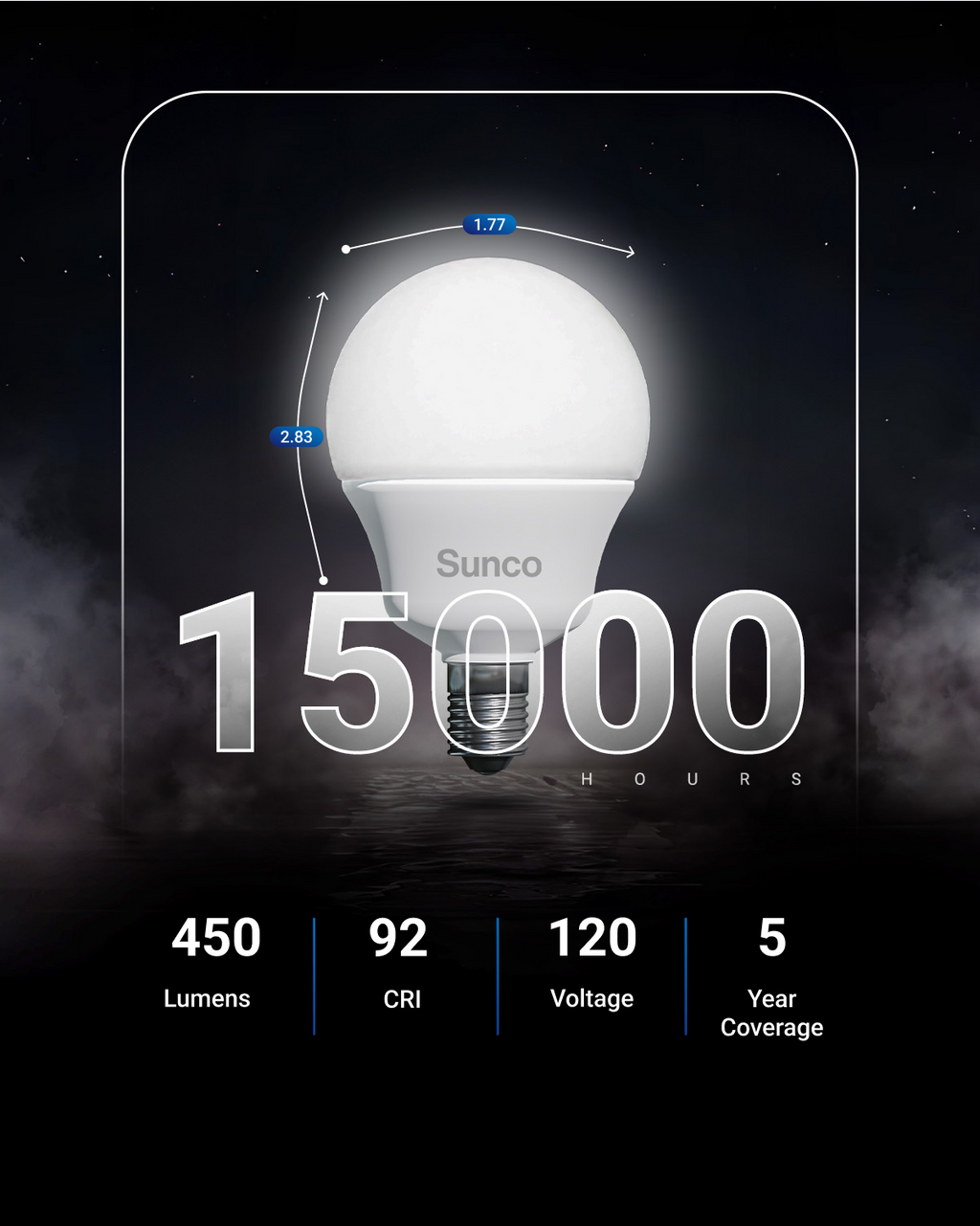 G14 LED Candelabra Bulb, 450 Lumens