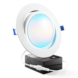 Recessed LED Lighting, 6 Inch, Slim Gimbal, Selectable CCT, 900 Lumens