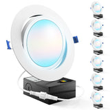 Recessed LED Lighting, 6 Inch, Slim Gimbal, Selectable CCT, 900 Lumens