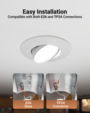 Recessed LED Retrofit Lighting, 5/6 Inch, Gimbal, Selectable CCT, 800 Lumens (Pure White Trim)